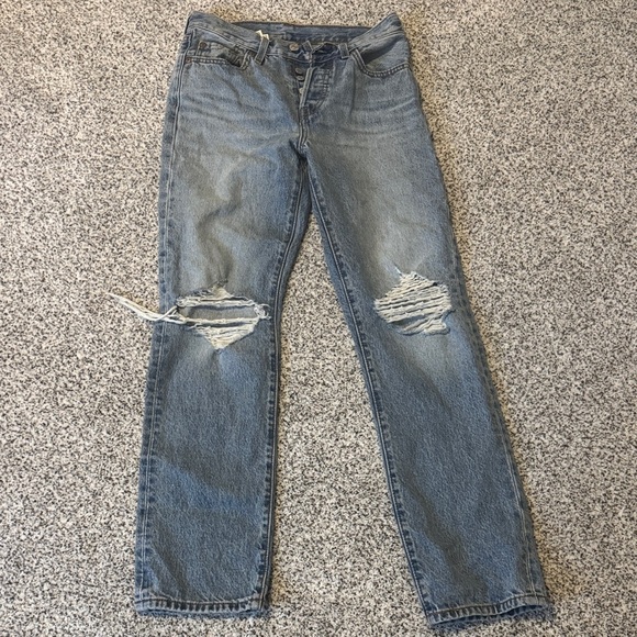 Levi's Other - Levi's Distressed Blue Straight Jeans